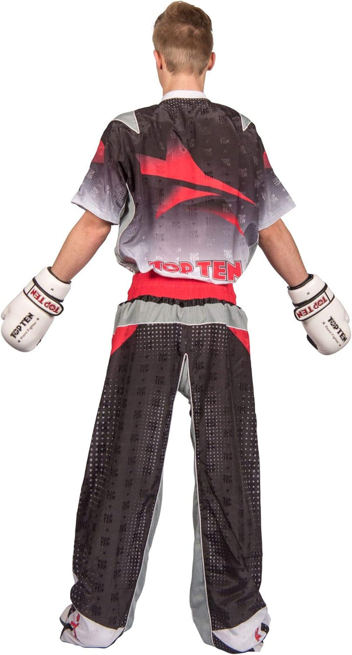TOP TEN Kickboxuniform „Future“ Schwarz - Grau 150, Schwarz - Grau 150