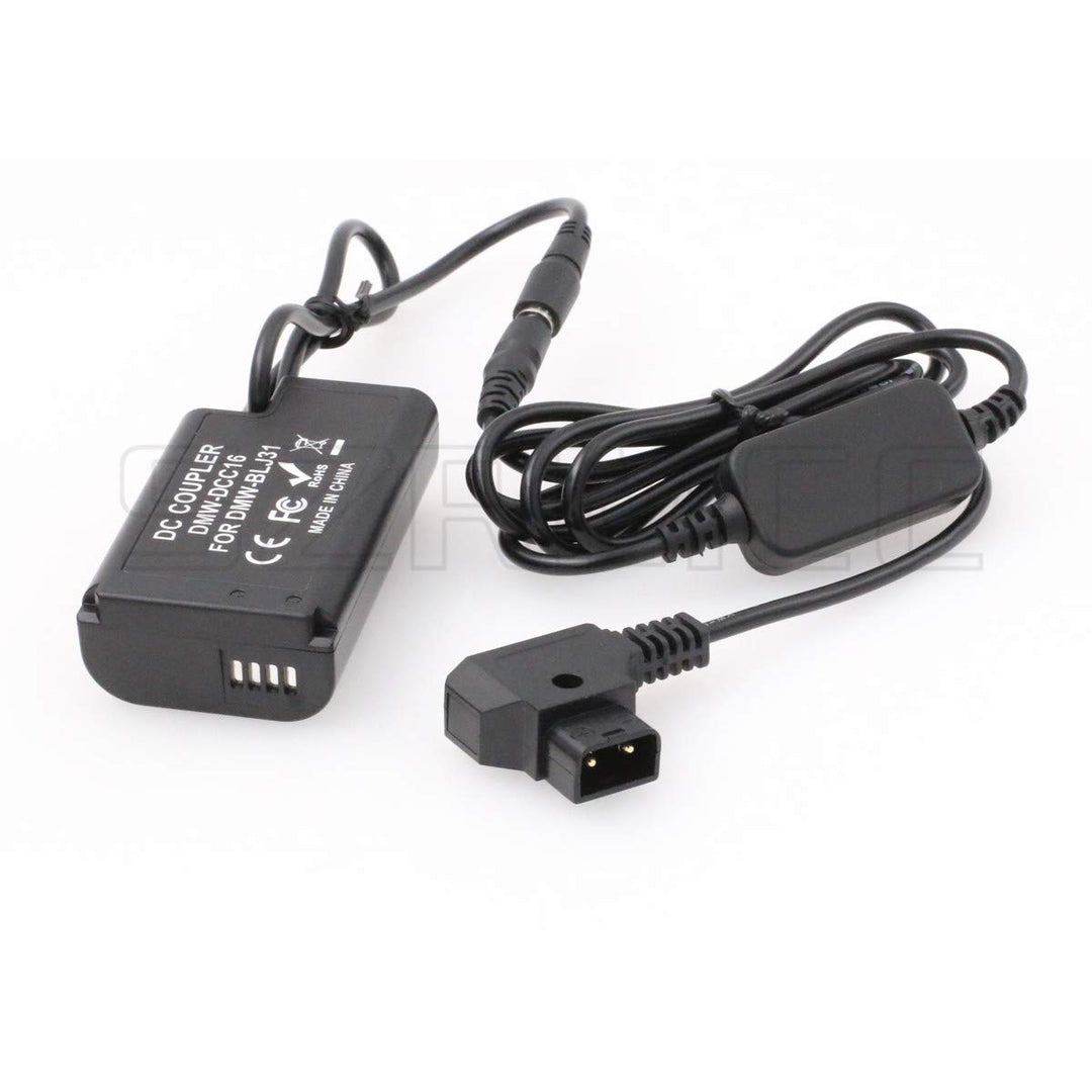 SZRMCC D-tap 2-polig auf DMW-BLJ31 Dummy Akku DMW-DCC16 DC Kupplung für Panasonic Lumix S1 S1M S1R S