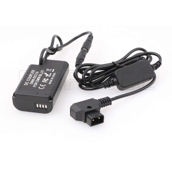 SZRMCC D-tap 2-polig auf DMW-BLJ31 Dummy Akku DMW-DCC16 DC Kupplung für Panasonic Lumix S1 S1M S1R S