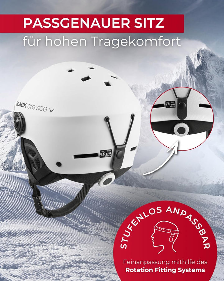 Black Crevice Skihelm Arlberg mit 2 Visier M/L (58-61) Weiss, M/L (58-61) Weiss