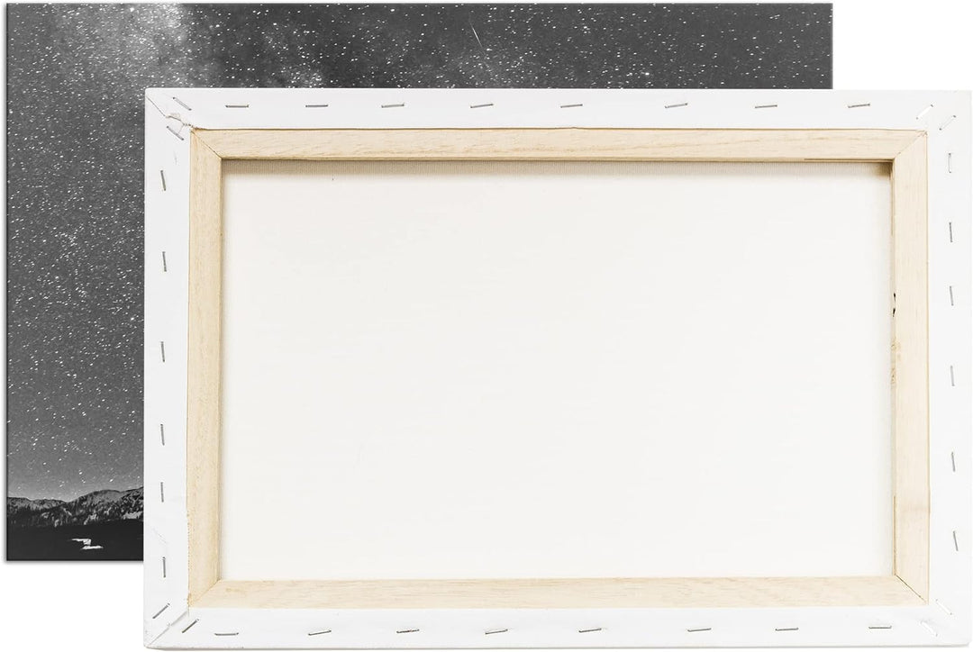 Hoch über den Bergen Effekt: Schwarz&Weiss, Format: 80x60 als Leinwandbild, Motiv fertig gerahmt auf
