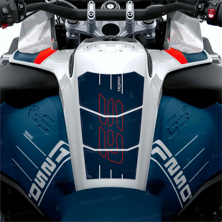 BLACK DOVES GRAPHICS Tankpad 3D kompatibel mit Motorrad R 1250 GS Adventure Trophy ab 2022 bis 2023