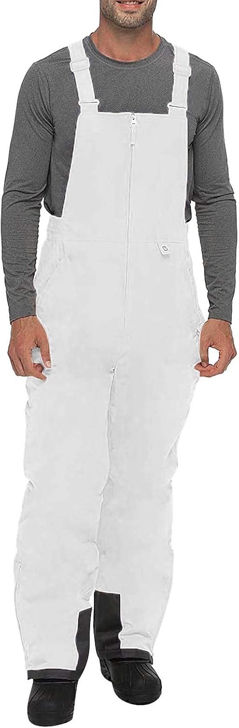 Schneehose Herren Mit Gummizug, Skihose Herren Mit Latz, Snowboardhose Wasserdicht Thermohose Warm S