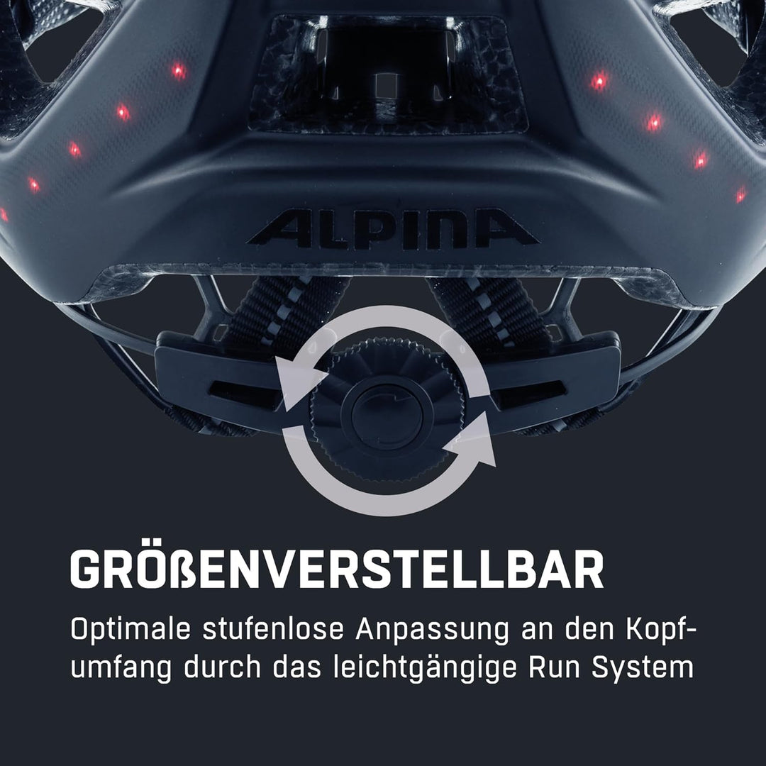 ALPINA HAGA LED - Stossabsorbierender, Beleuchteter & Optimal Anpassbarer Fahrradhelm Mit Integriert