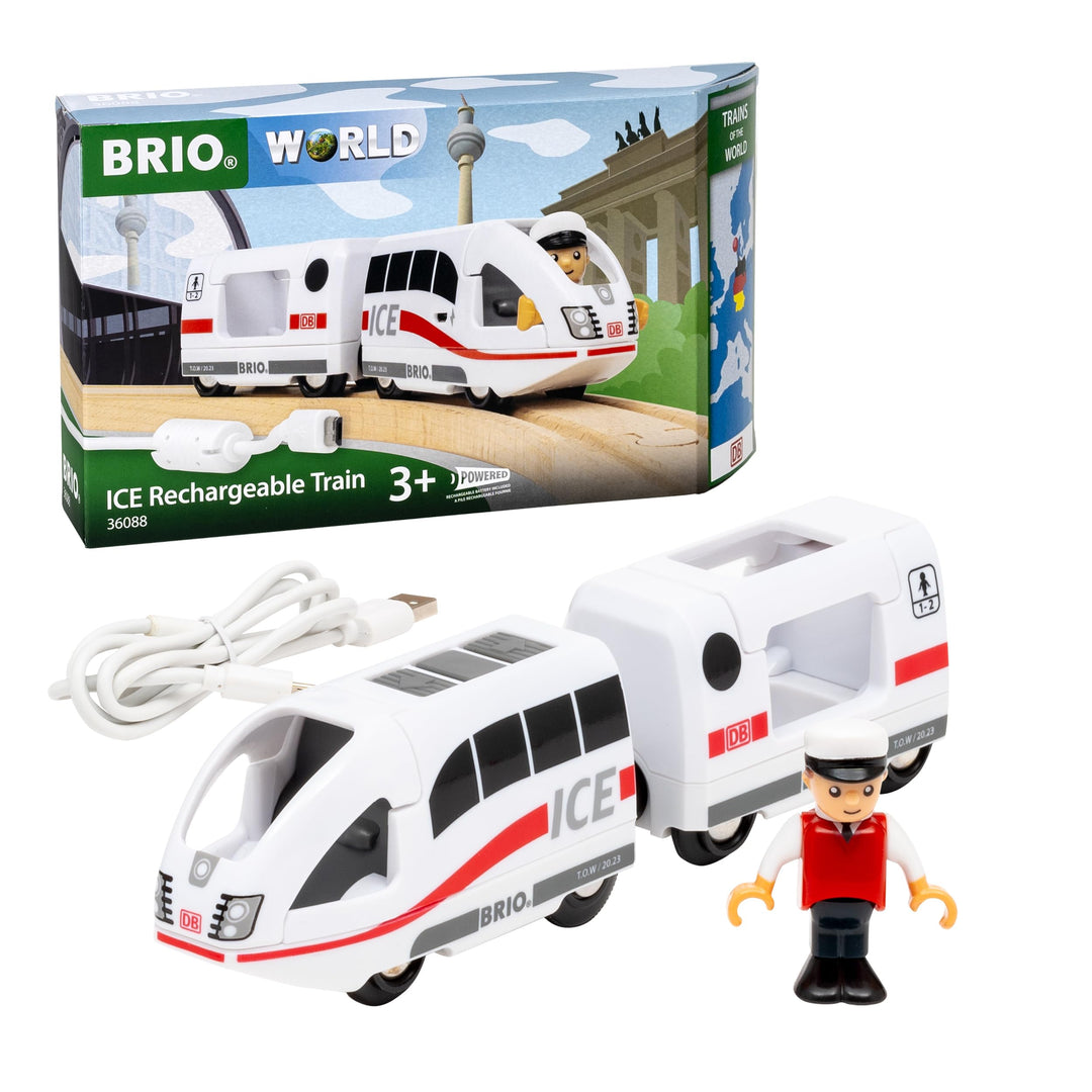 BRIO World 36088 - Trains of The World Ice Akkureisezug - Akku-betriebene Spielzeuglok für Kinder ab