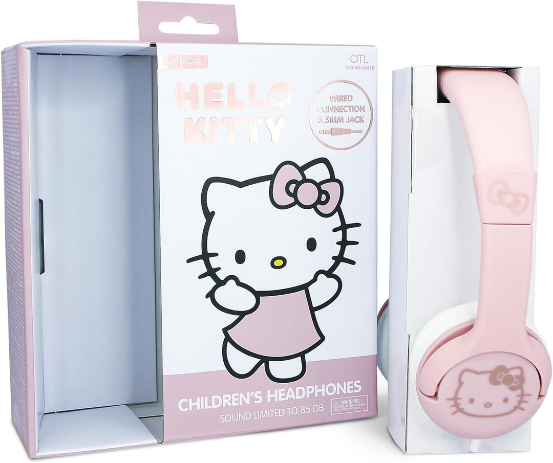 OTL Technoloiges HK1184 Hello Kitty Kopfhörer für Kinder, kabelgebunden, Pink mit Roségold
