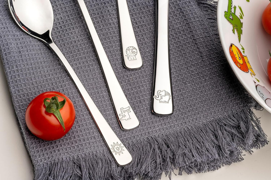 LEONARDO Bambini Avventura Kinder-Besteck Set 4-teilig - Besteck mit Motiven aus hochwertigem Edelst