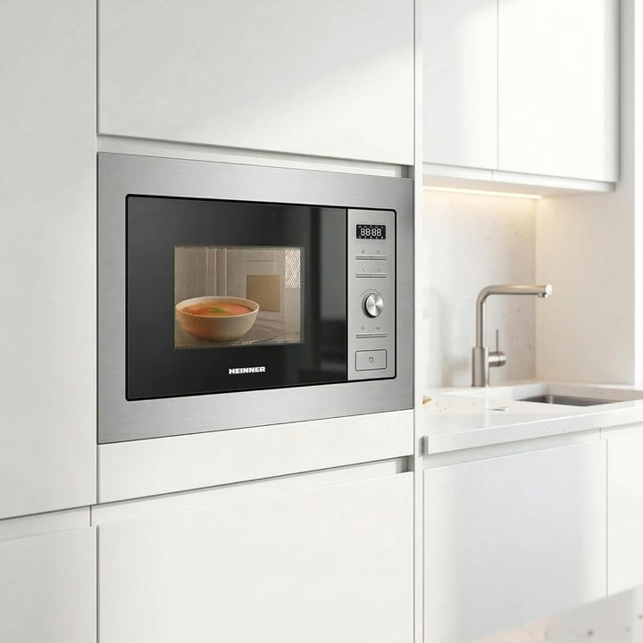 HMW-MDBI28GDIX Einbau-Mikrowellenofen – 28 L Garraum, Digitale Touch-Bedienung, Leistungsstarker Gri