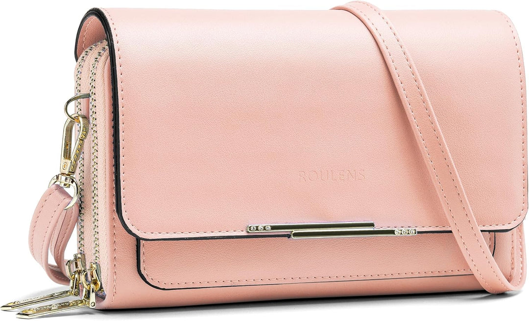 Roulens Klein Handy Umhängetasche,Damen Kleine Umhängetasche,PU Leder Crossbody Schultertasche Reise