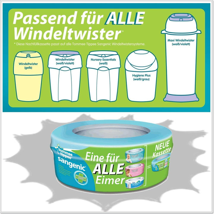 Sangenic - 3 Nachfüllkassetten für alle Windeltwister MK3, MK4, MK5 & Twist & Click