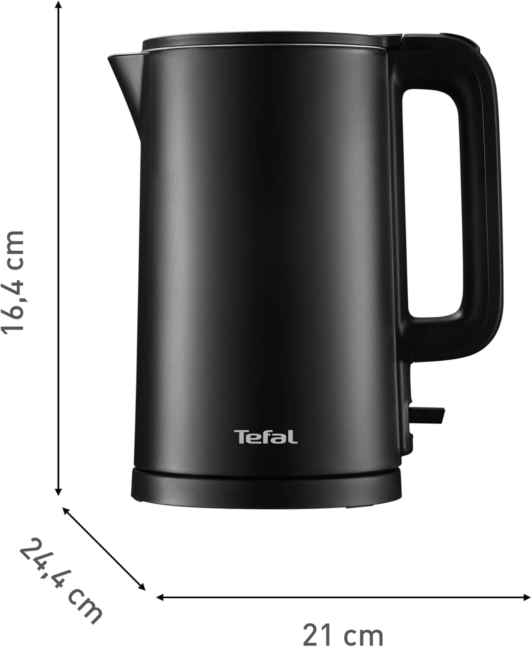 Tefal KO1408E0 Elektrischer Wasserkocher, Thermo Protect, Safe to Touch, 1500 W, Schwarz und Innense