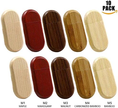 A Plus+ 10 Stück USB-Sticks 128GB Speicherstick USB 3.0 Holz USB-Flash-Laufwerk Memory Sticks High S