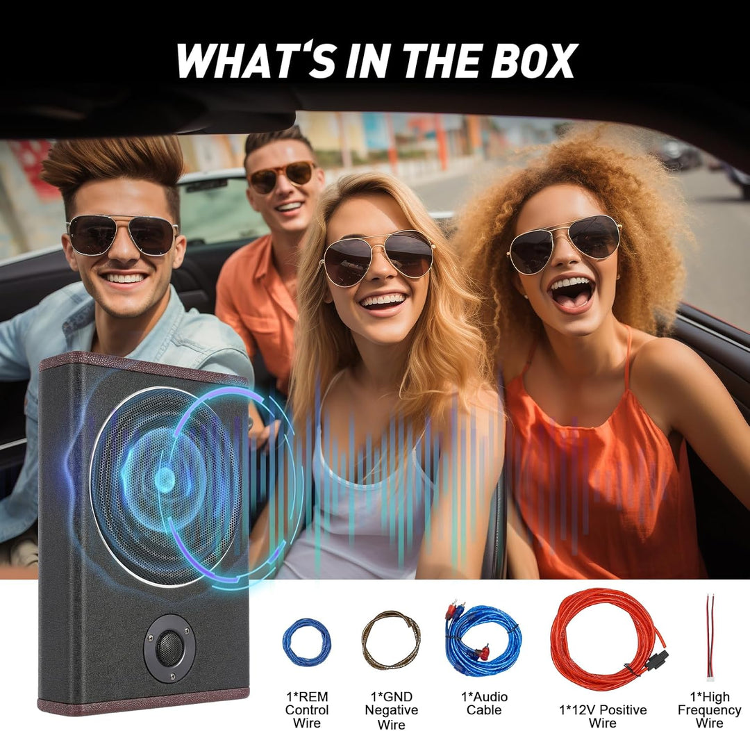 Aktivsubwoofer Kompakter GehäUse Subwoofer Kleine Bassreflex Bassbox High Level FüR Auto LKW Und Rei