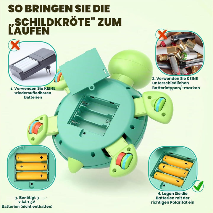 Lehoo Castle Baby Krabbel Spielzeug ab 3 6 9 Monate, Schildkröten Baby Spielzeug mit Musik und Proje