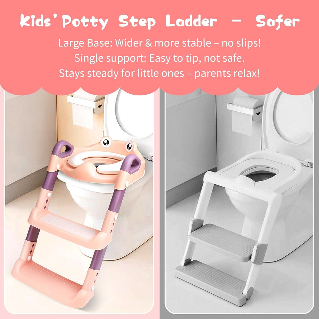 Toilettensitz Kinder mit Treppe, Toilettentrainer für Kinder, 2 IN 1 Toilettentrainer mit Treppe für