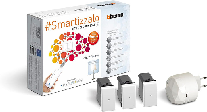 Bticino Matix Smart SAM3601KIT, mit 1 Gateway Plug-In S36GWDC und 3 angeschlossenen Umstellern AM400