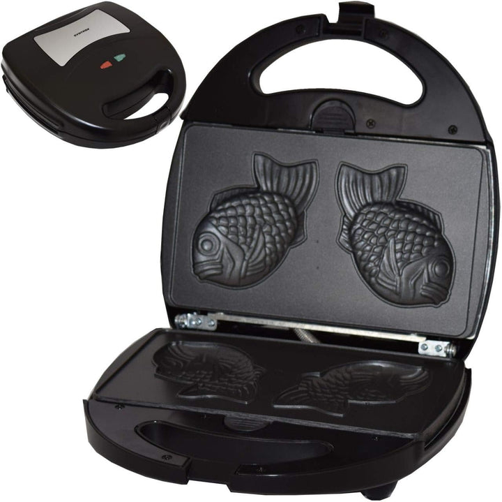 Syntrox Germany Taiyaki Maker japanisches Gebäck in Form eines Fisches Chefmaker SM-1300W Fish mit h