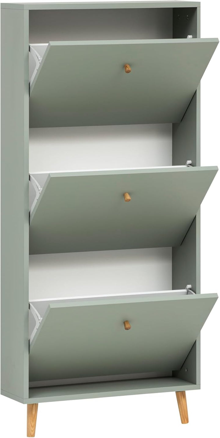 Schildmeyer Bjarne Schuhschrank 158674, Pistazie, 59,8 x 19,5 x 131 cm, platzsparend durch geringe T
