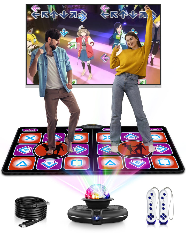 Doppel-Tanzmatte für TV mit Kamera & kabellosem Controller, rutschfeste Tanzmatte für Kinder Erwachs