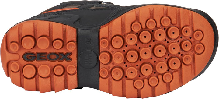 Geox Jungen J New Savage Boy B ASneaker 32 EU Black Dk Orange, 32 EU Black Dk Orange