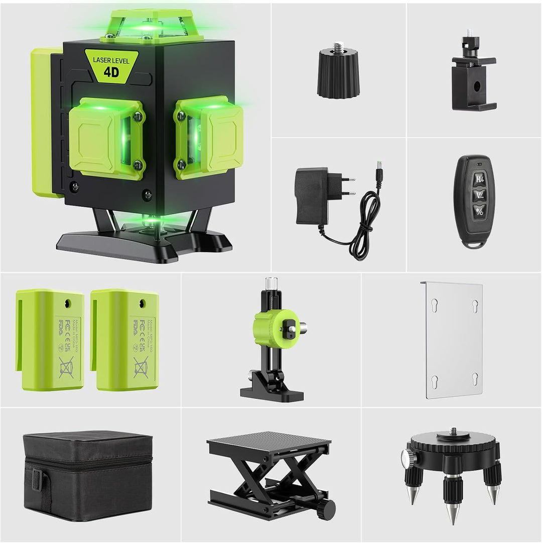 Kreuzlinienlaser Grün 16 Linien Nivellierlaser, 4 x 360 ° Laser wasserwaage, linienlaser kreuzlaser