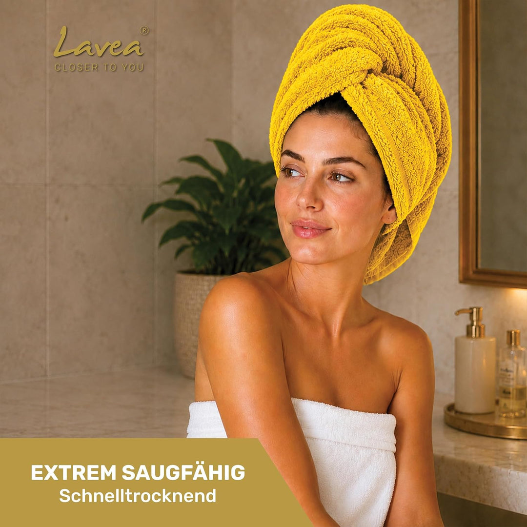Lavea 4er Set Handtuch 50x100cm, Frottierserie Elena, Rapsgelb 4 x 50 x 100 cm Rapsgelb, 4 x 50 x 10