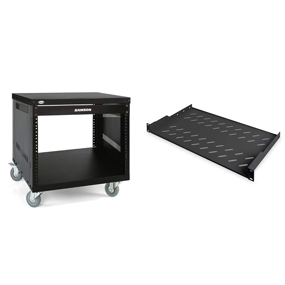 Samson SRK8 Rack 19 Zoll / 48,3 cm für 8 Einheiten, Schwarz & DIGITUS Professional DN-19 TRAY-1-SW -