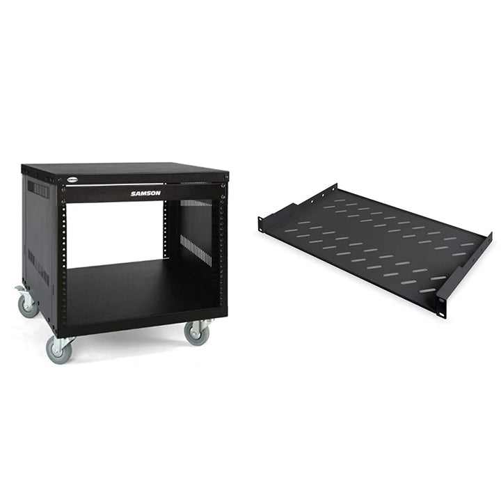 Samson SRK8 Rack 19 Zoll / 48,3 cm für 8 Einheiten, Schwarz & DIGITUS Professional DN-19 TRAY-1-SW -
