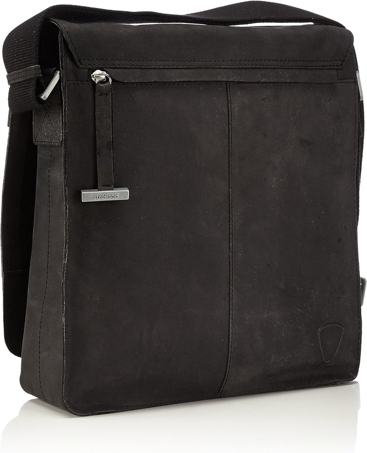Strellson Herren Schultertasche Richmond Tasche aus Leder Schwarz (Black 900), Schwarz (Black 900)