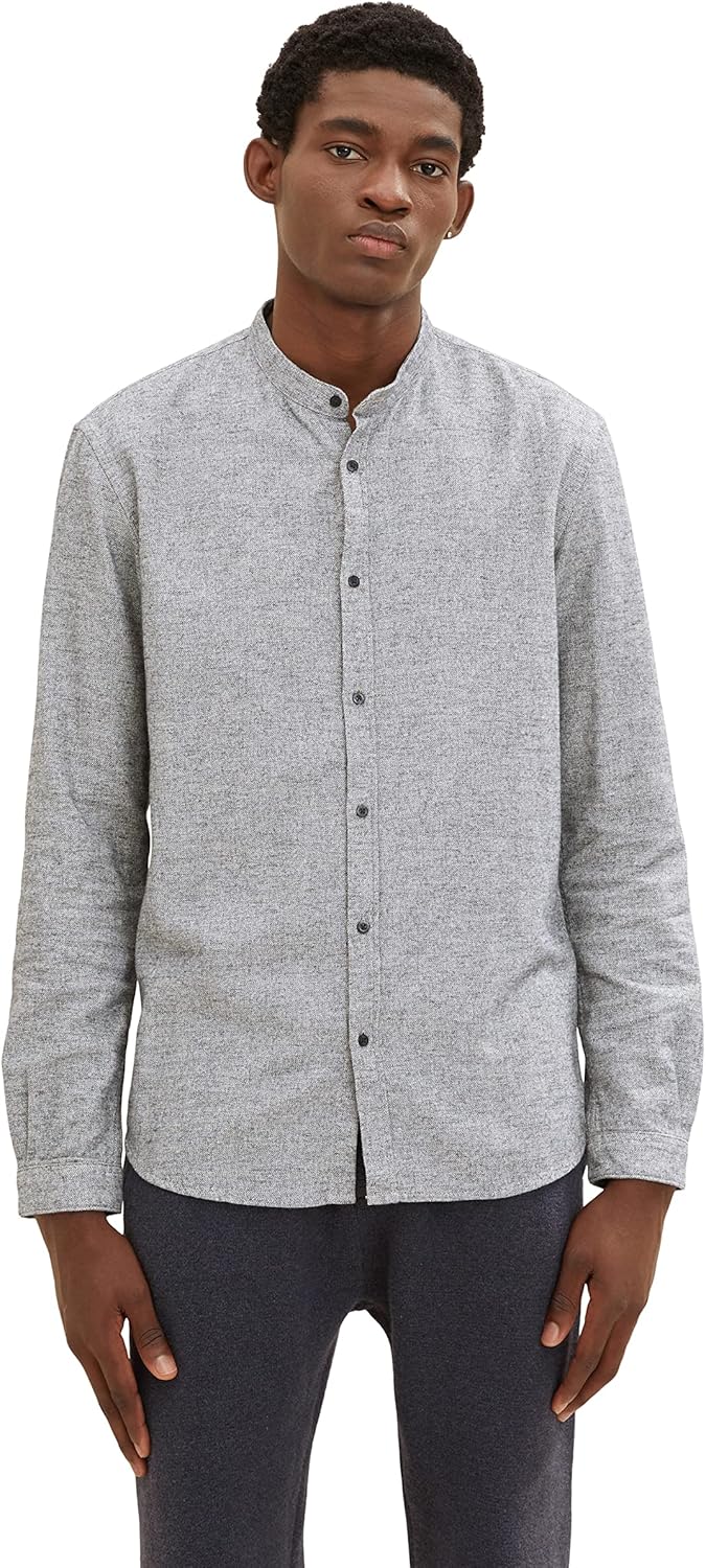 TOM TAILOR Denim Herren Slim Fit Hemd XXL 30699 - Soft Light Beige Structure, XXL 30699 - Soft Light