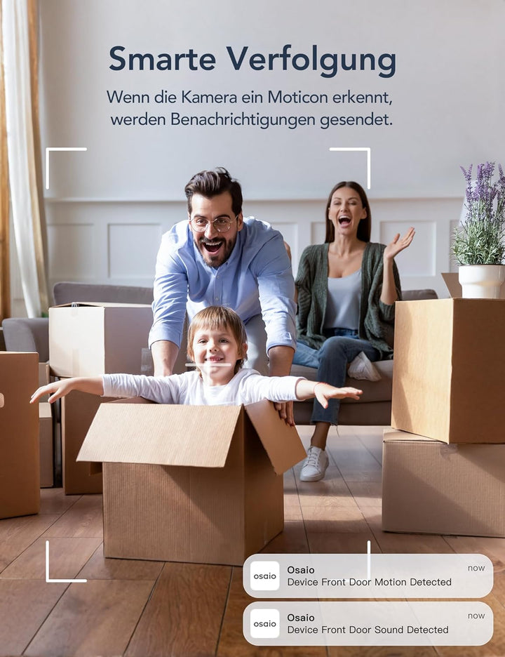 GNCC Überwachungskamera Innen - 2K Kamera Überwachung Innen, 360° WLAN Kamera Indoor mit Nachtsicht,
