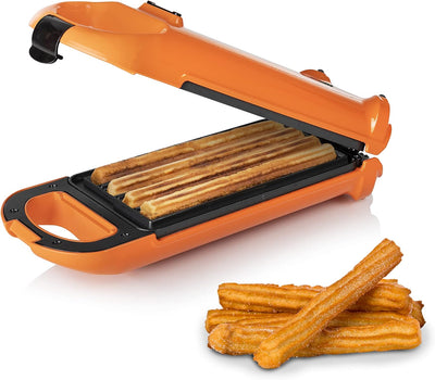 Princess Churros Maker, 4 knusprige Churros in 5 Minuten, 180° Drehbar, automatische Temperaturkontr