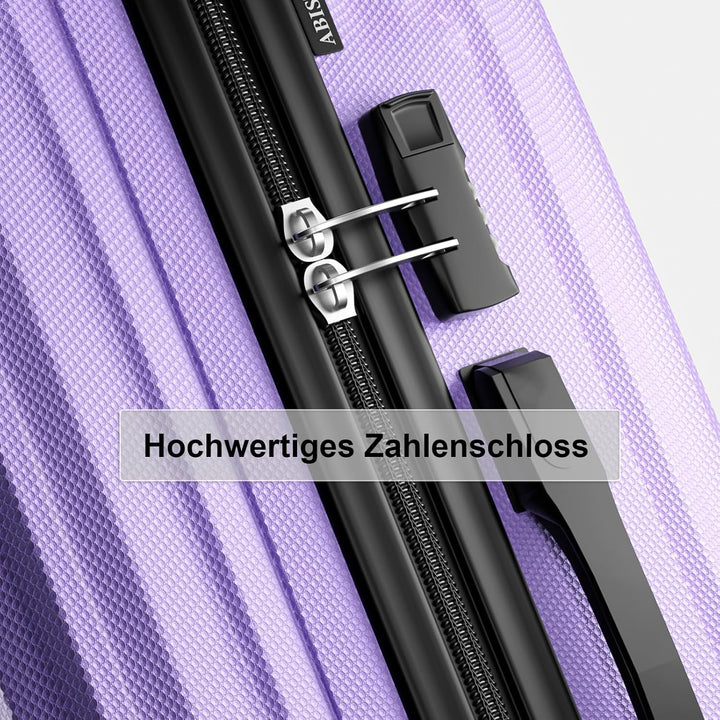 Koffer Trolley Mittelgross 66x45x27cm, Hartschalen Reisekoffer mit 4 Rollen & Zahlenschloss, leicht
