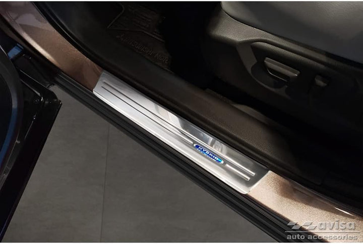 Inox door sill protectors compatible with Mitsubishi Eclipse Cross PHEV 2021- 'Hybrid' - 4-pieces