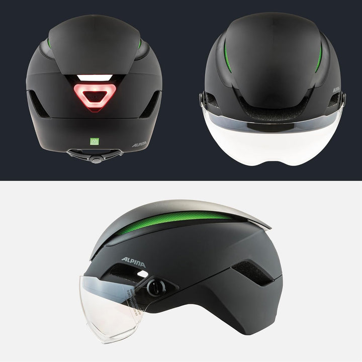 ALPINA ALTONA - Extrem Leichter, Beleuchteter & Belüfteter Fahrradhelm Mit Hochwertigem Visier Für E