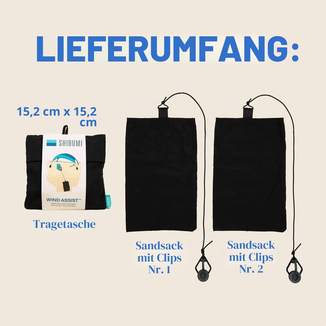Shibumi Wind Assist, Ihr Shibumi Shade® Strandüberdachungszubehör, das bei weniger als idealen Windb