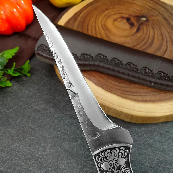 Fubinaty Ausbeinmesser japanische Kochmesser Hand geschmiedet Küchenmesser Full Tang High Carbon Ste