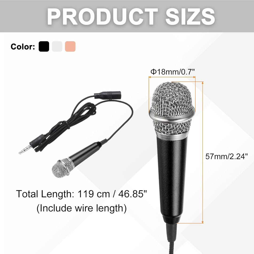 QUARKZMAN 3 Stück Mini Mikrofon Winziges Microphone Telefonmikrofon Kleines Karaoke Mikrofon mit Sch