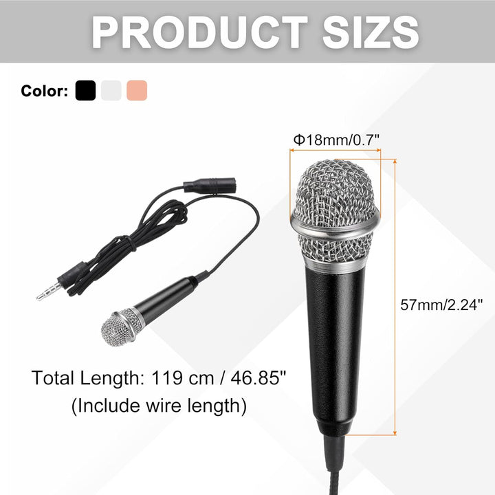 QUARKZMAN 3 Stück Mini Mikrofon Winziges Microphone Telefonmikrofon Kleines Karaoke Mikrofon mit Sch