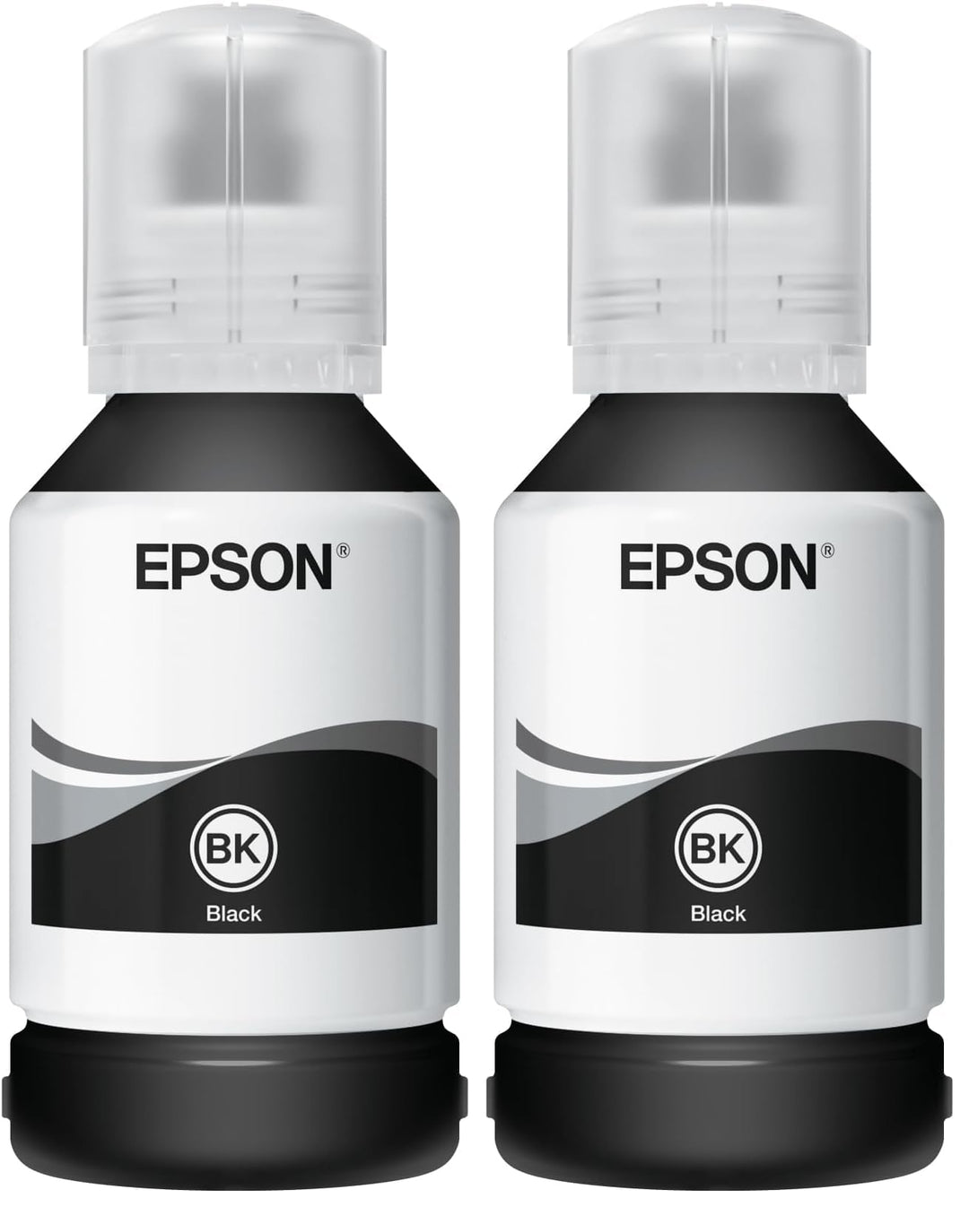 Epson EcoTank 111 Original Tintenflasche, Schwarz, Pigmenttinte (Packung mit 2) schwarz Flasche (Pac