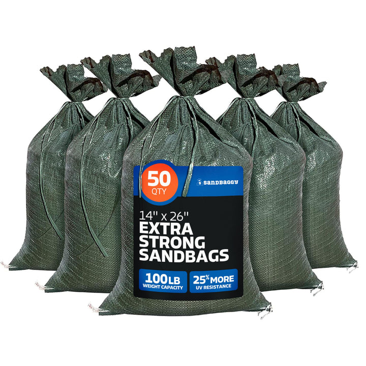 Sandbaggy Strapazierfähige leere Sandsäcke für Überschwemmungen (35,6 x 66 cm) – Poly-Sandsäcke – Ho