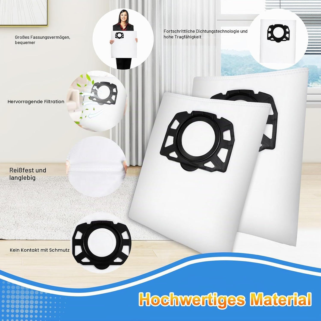 KEEPOW 10 Pack KFI 357 Staubsaugerbeutel für kärcher nass trockensauger WD2 Plus, WD3, WD3 Akku, Vli