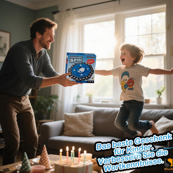 Wortspiel, Brettspiele für Kinder und Erwachsene mit 2 Modi, 24 Tasten Buchstaben Drücken Familiensp