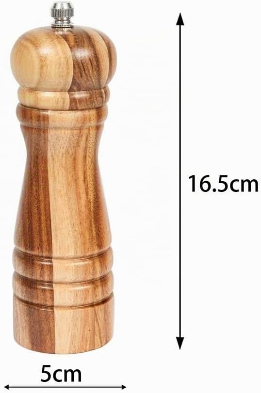 DeroTeno Pfeffermühle aus Akazienholz mit Keramikmahlwerk, H 16,5 cm 1 Stück-16,5cm, 1 Stück-16,5cm