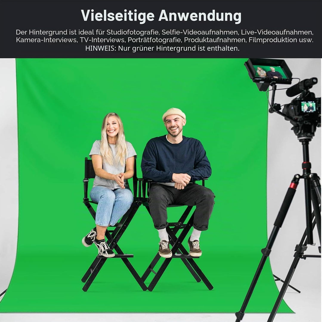Neewer 10 x 20FT / 3 x 6 M Fotostudio 100% reines Muslin Faltbare Hintergrund Grün 10x20' Grün, 10x2