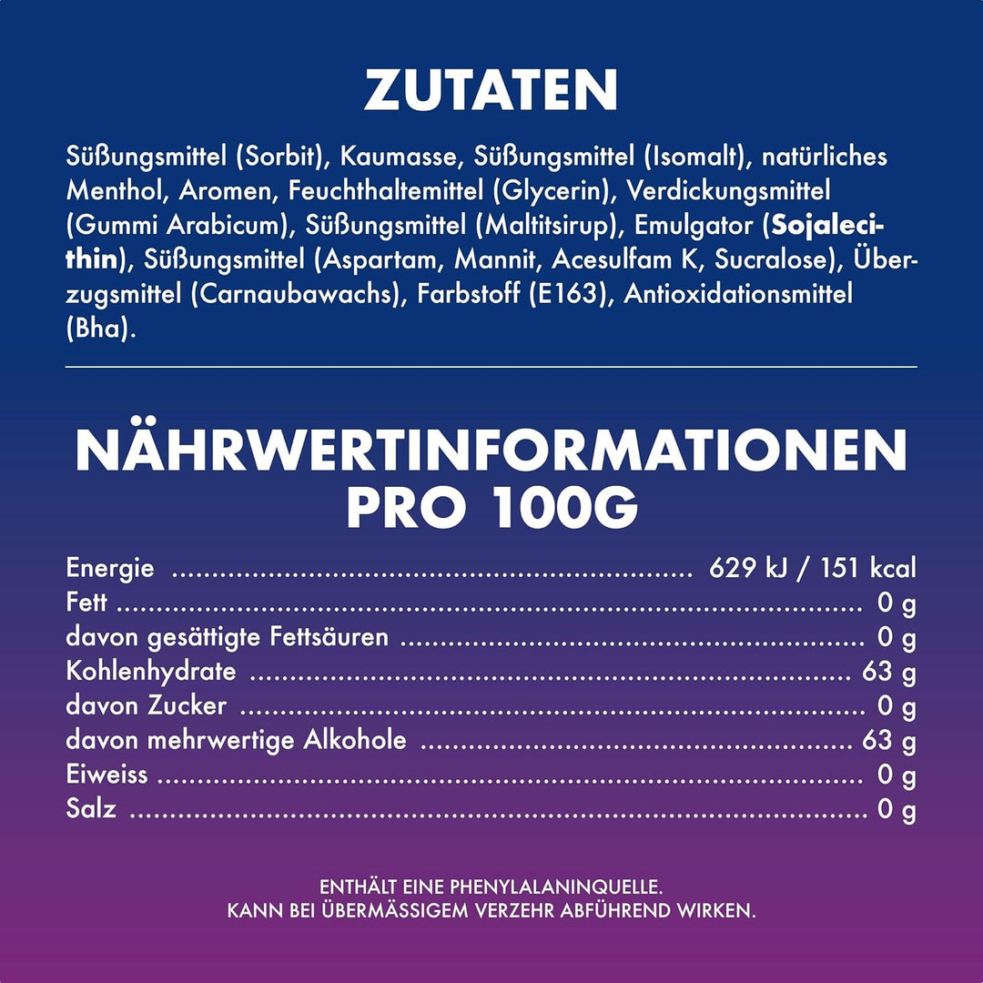 Airwaves Kaugummi | Cool Cassis | Lila, zuckerfrei | 20 x 3 Packungen (20 x 3 x 10 Dragees) Cool Cas