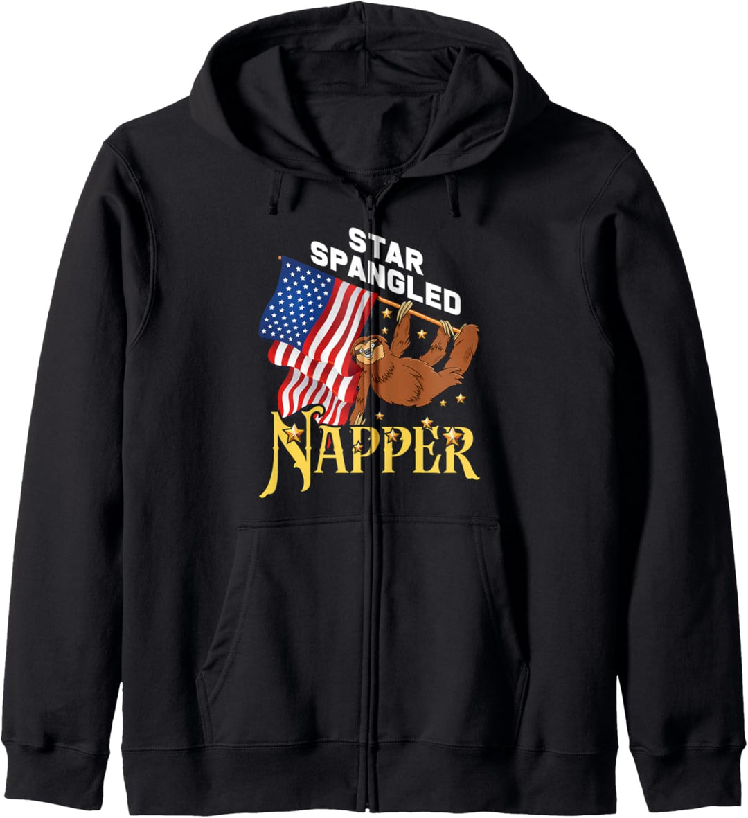 Star Spangled Napper Funny Cute Sloth 4th of July Patriotic Kapuzenjacke