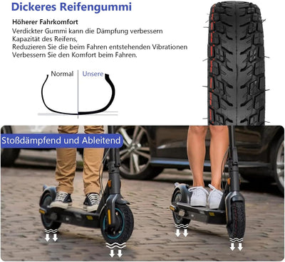 Prodrocam 9,5 x 2,50 Selbstreparierender Tubeless Reifen für Niu KQI3 Max/Pro/Sport Elektroroller Er