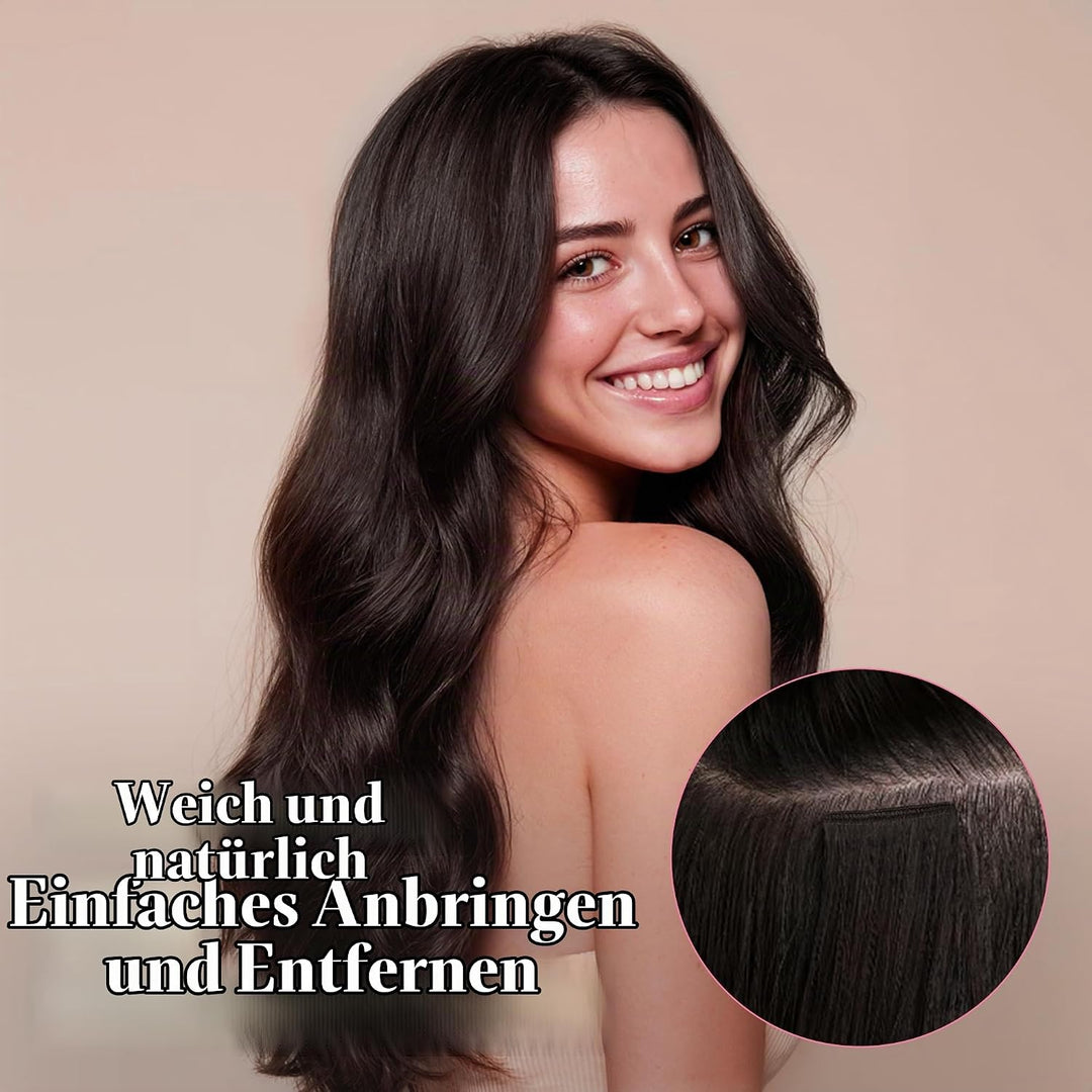 GOO GOO Clip in Extensions Eechthaar, 45cm 120g 7pcs, 4/26/4 Schokoladenbraun Gemischter Honig Blond