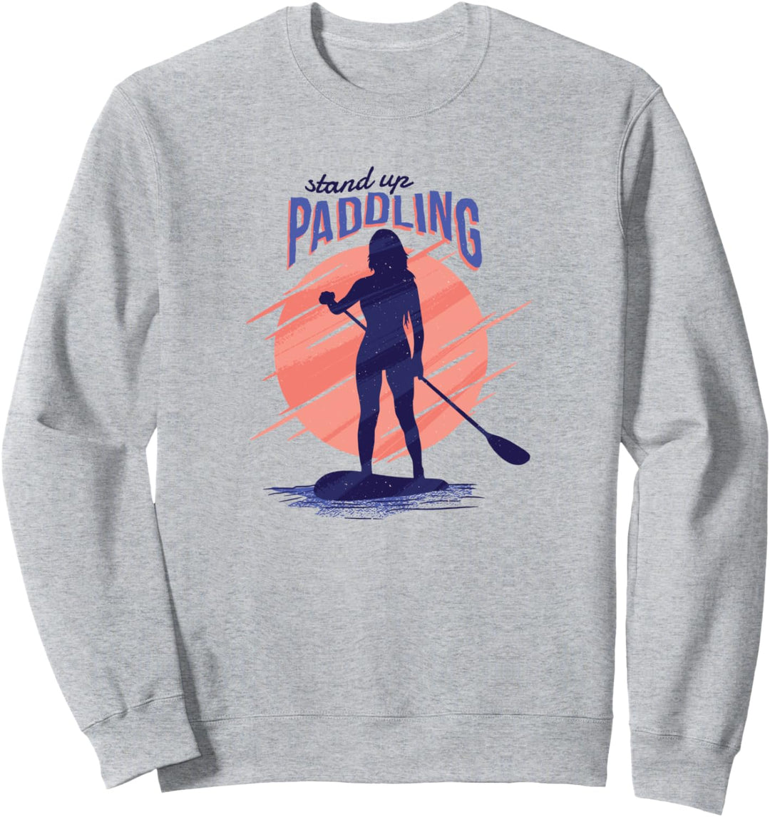 Stand Up Paddle Sonnenuntergang Paddling Geschenk Damen Sweatshirt